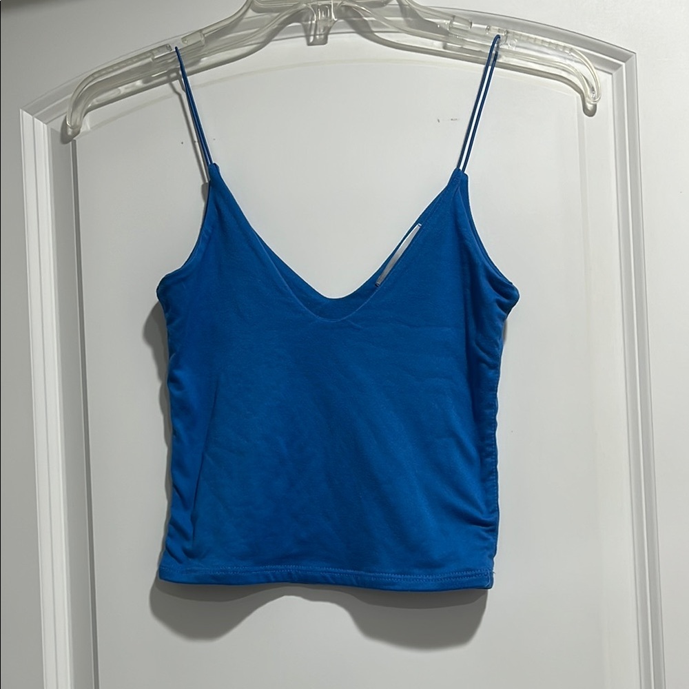 Gaze Blue Fitted Crop Camisole